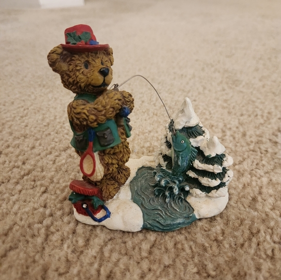 HOLLYBEARY USA Sid Salmon 1995 Vintage Fishing Bears Christmas Tree - Picture 1 of 6